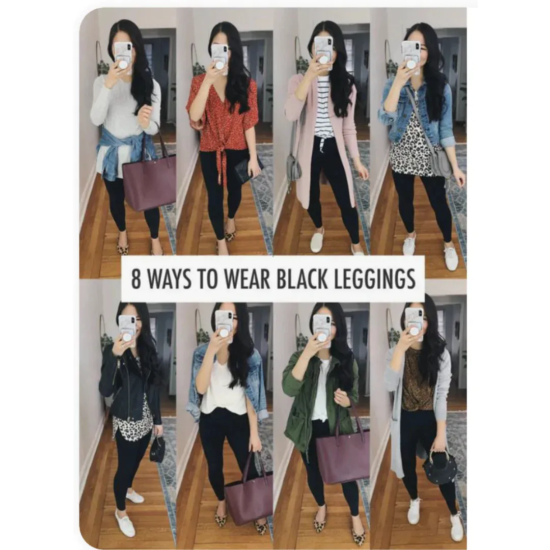 10-Pack Black Leggings Bundle - Standard One Size