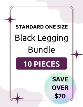 10-Pack Black Leggings Bundle - Standard One Size