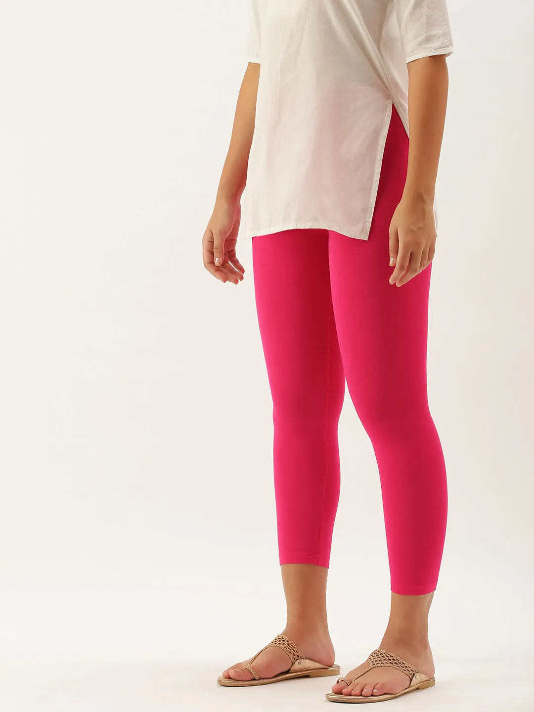 3/4th Leggings-Fuchsia