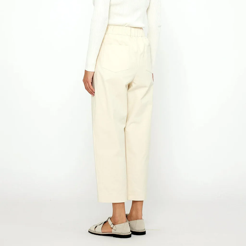 7115 By Szeki Unisex Signature Curve-Legged Pants Off White