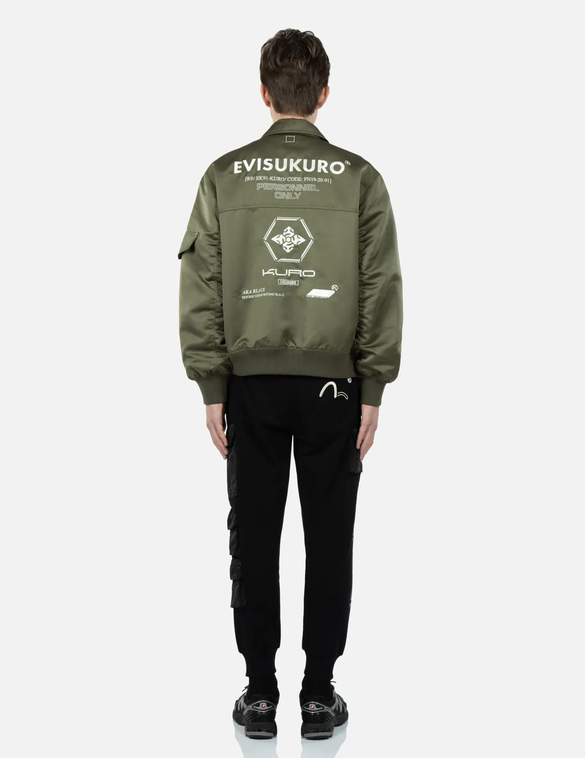 Allover Logo Print Bomber Jacket