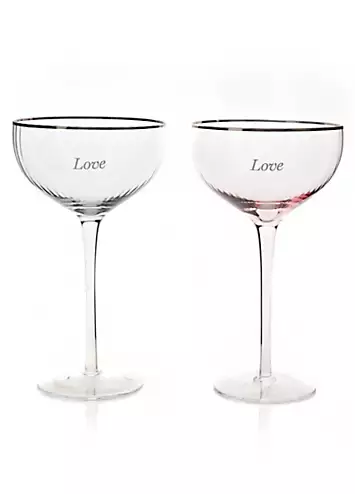 Amore Set of 2 Coupe Glasses - Love | Kaleidoscope