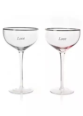 Amore Set of 2 Coupe Glasses - Love | Kaleidoscope