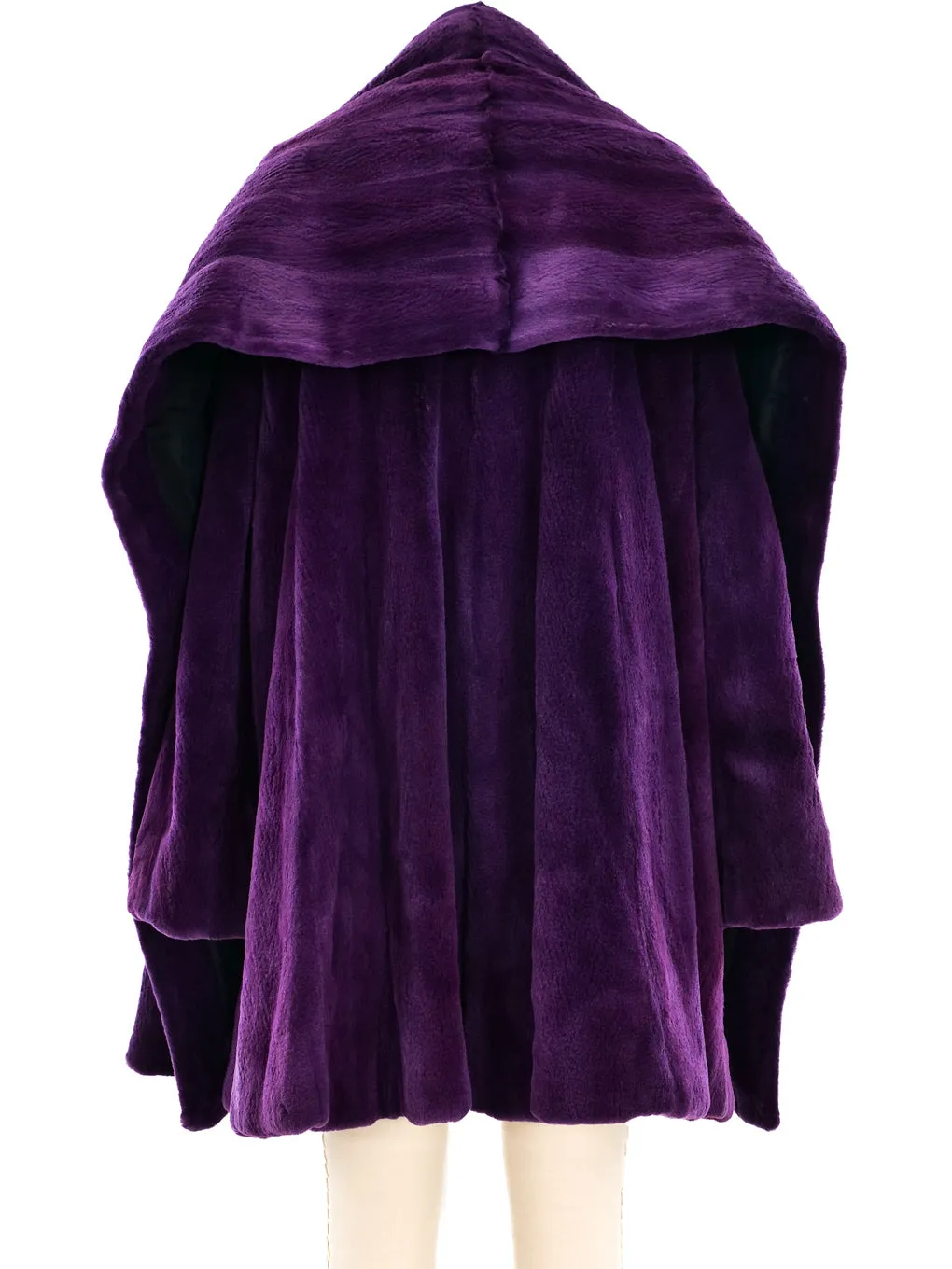 Arnold Scaasi Amethyst Sheared Beaver Coat and Shawl