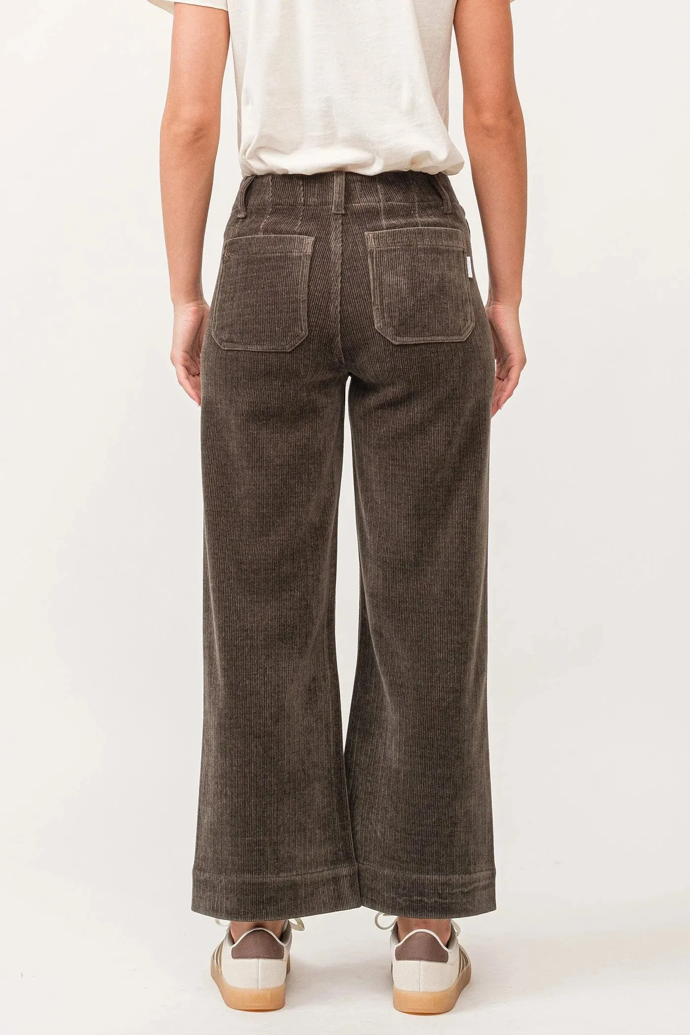 Audrey High Rise Wide Leg Pant - Dark Olive