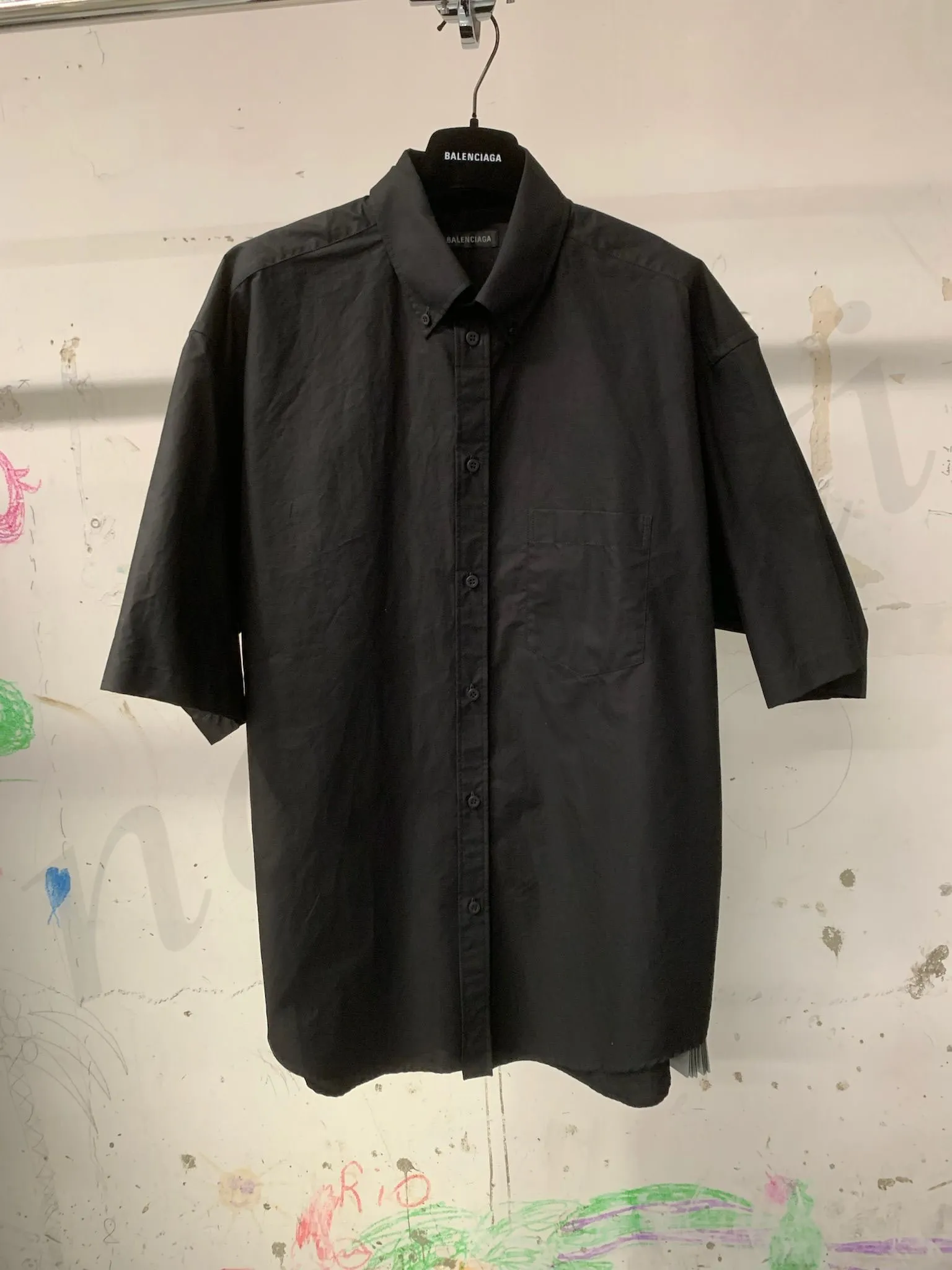 BALENCIAGA  |Cotton Oversized Logo Luxury Shirts