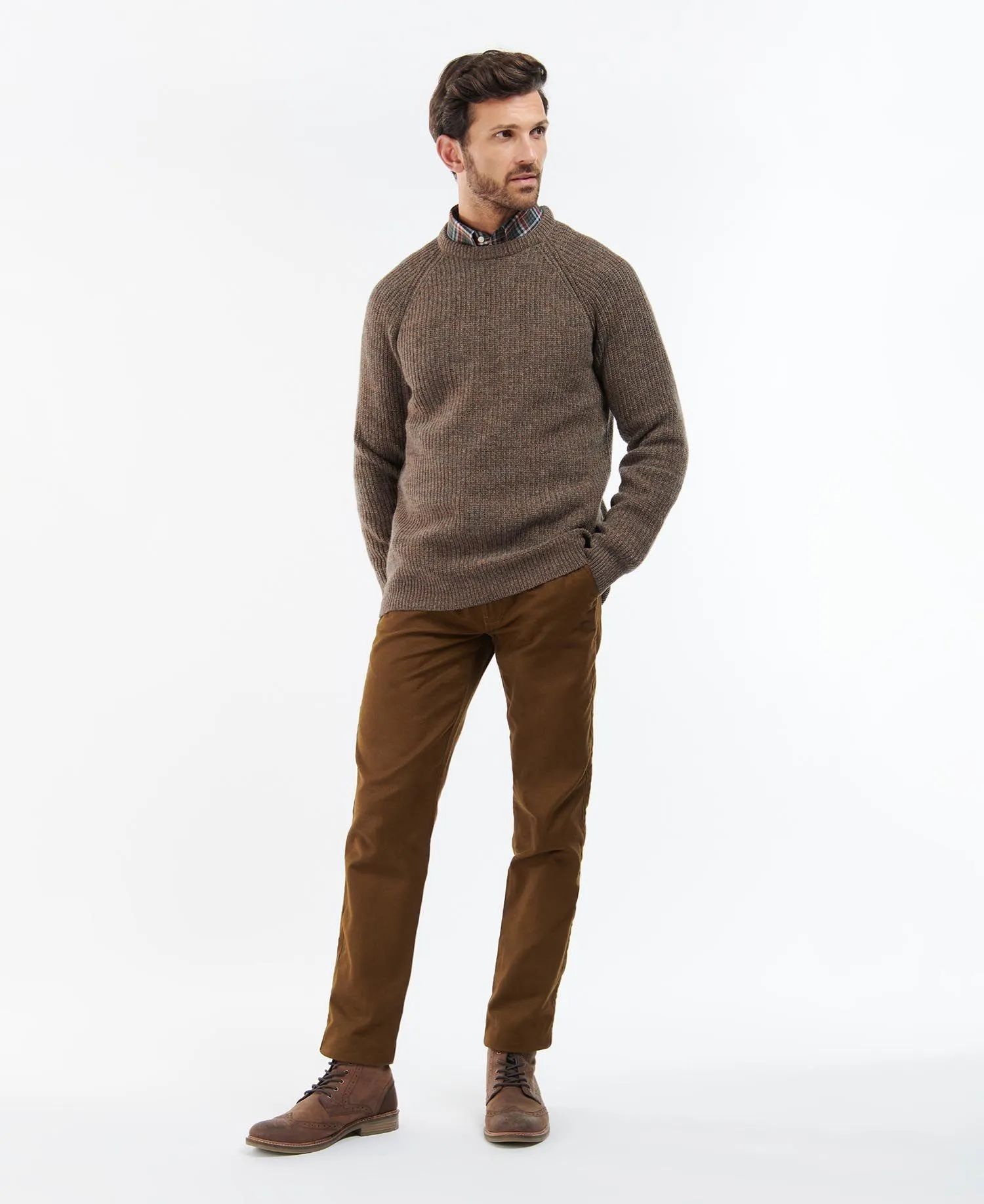 Barbour Men's Pullover Horseford Crew - Sandstone - Gillanders.ie Town & Country Clothing