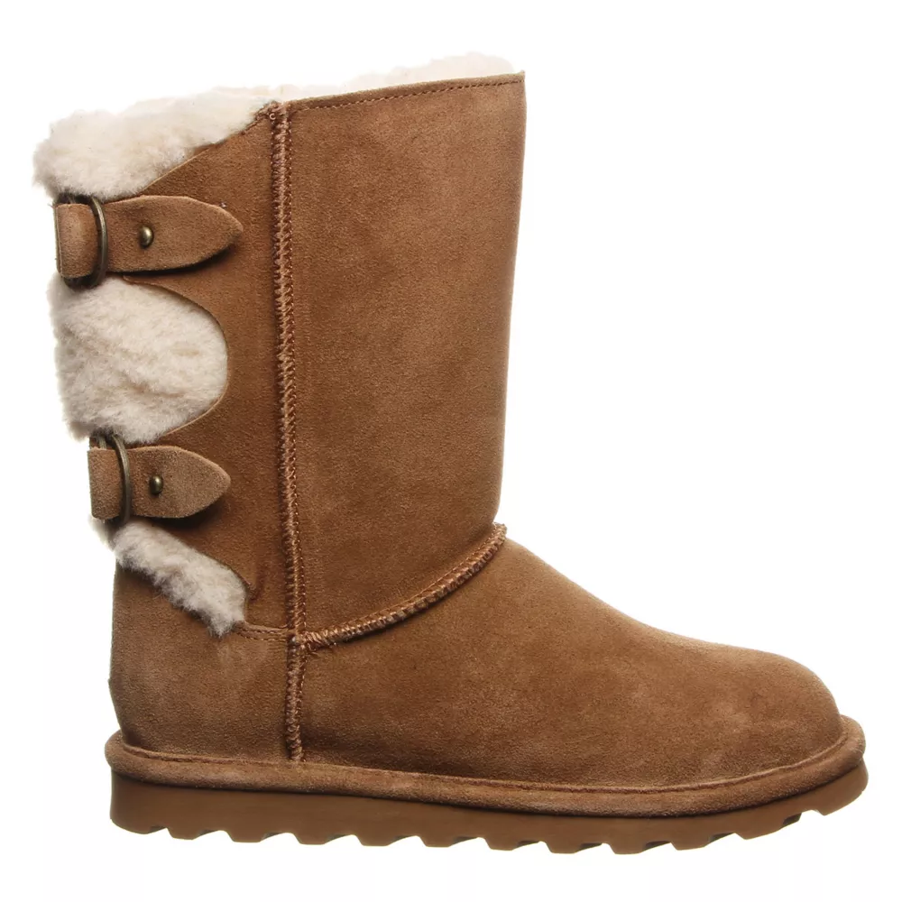 BEARPAW  WOMENS ELOISE WIDE CALF WATER RESISTANT FUR BOOT