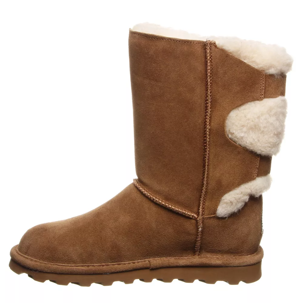 BEARPAW  WOMENS ELOISE WIDE CALF WATER RESISTANT FUR BOOT