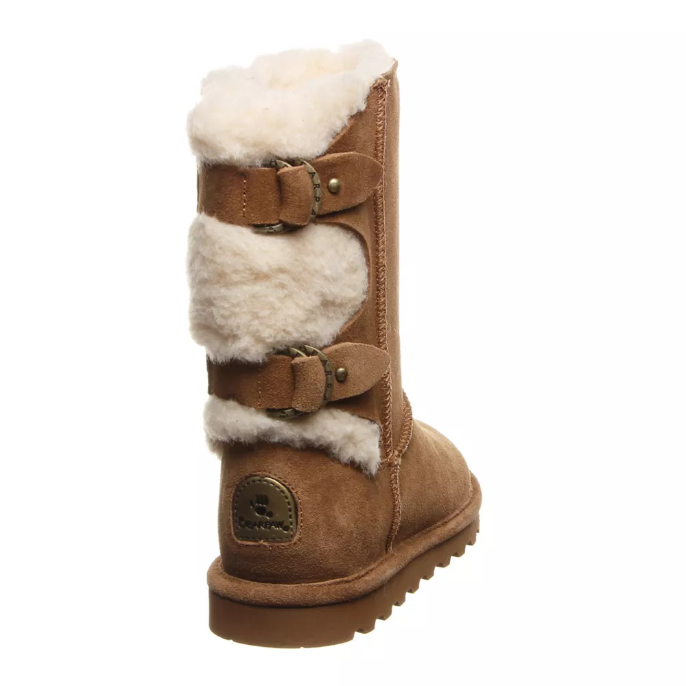 BEARPAW  WOMENS ELOISE WIDE CALF WATER RESISTANT FUR BOOT