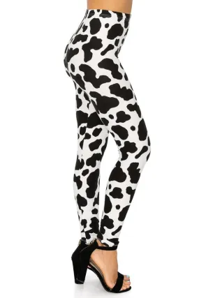 Black & White Cow Print Soft Lounge Leggings Pants