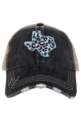 Blue Leopard Texas Trucker Hat