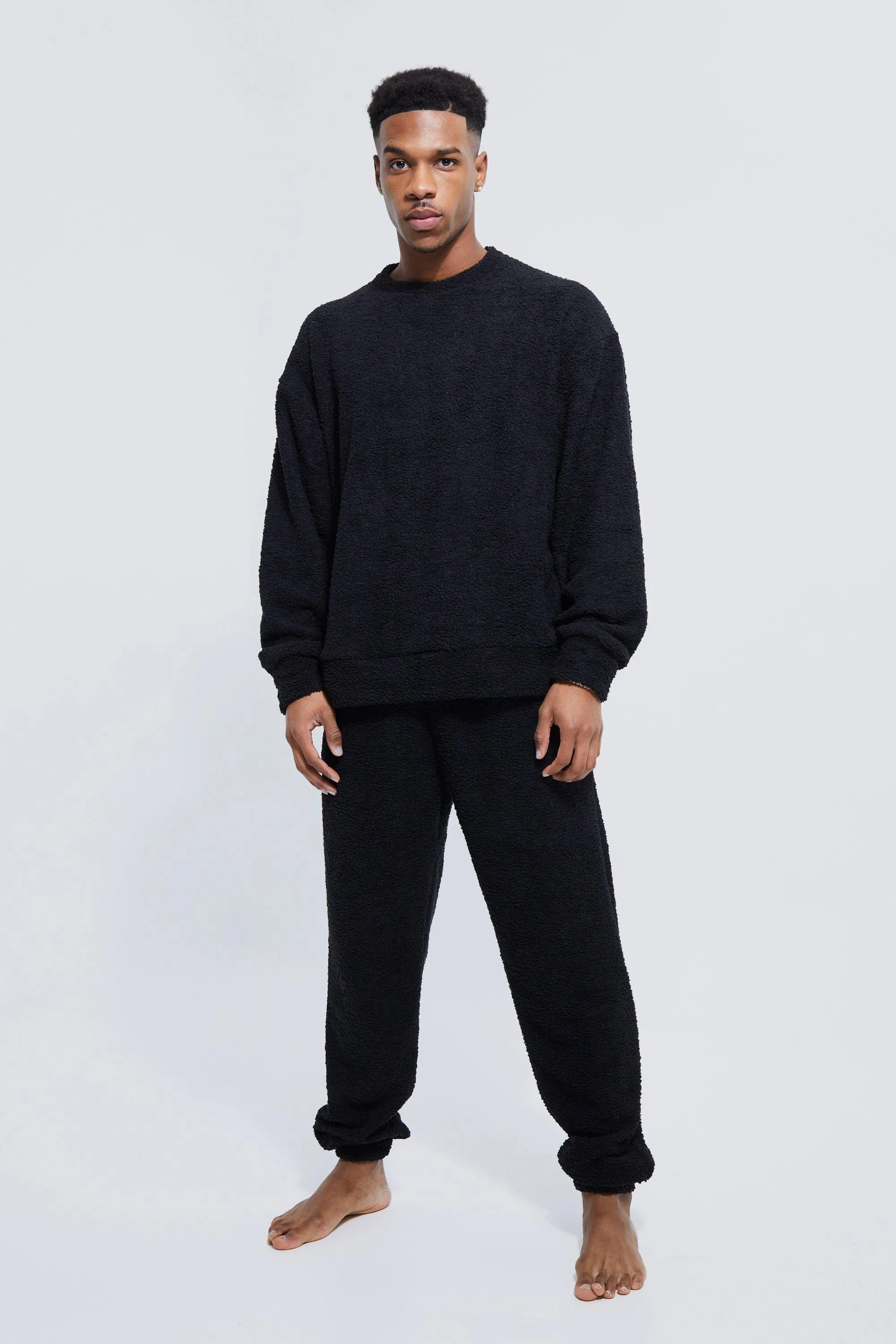 Borg Oversized Sweater And Jogger Lounge Set