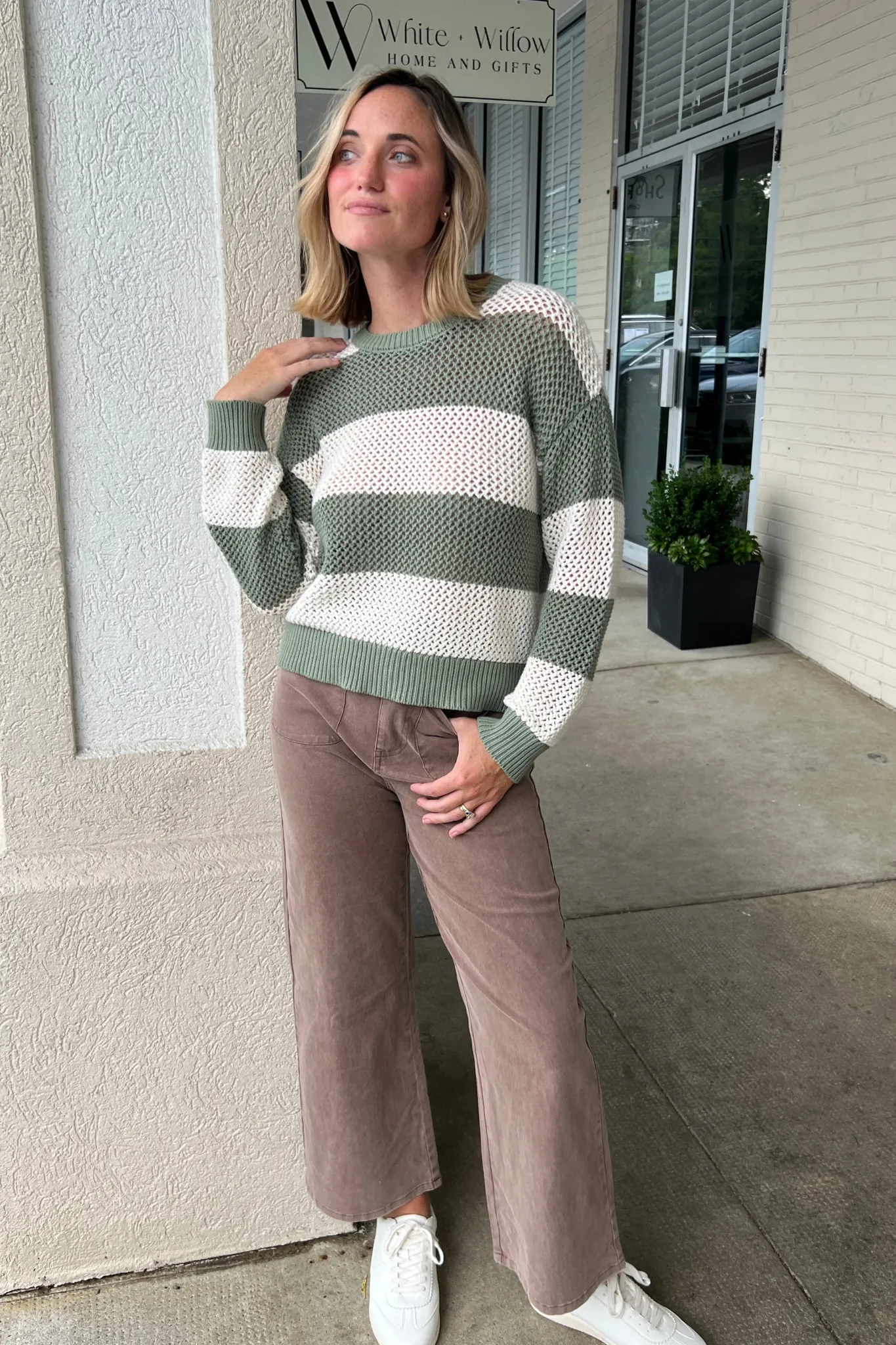 Broadbeach Striped Crewneck Sweater