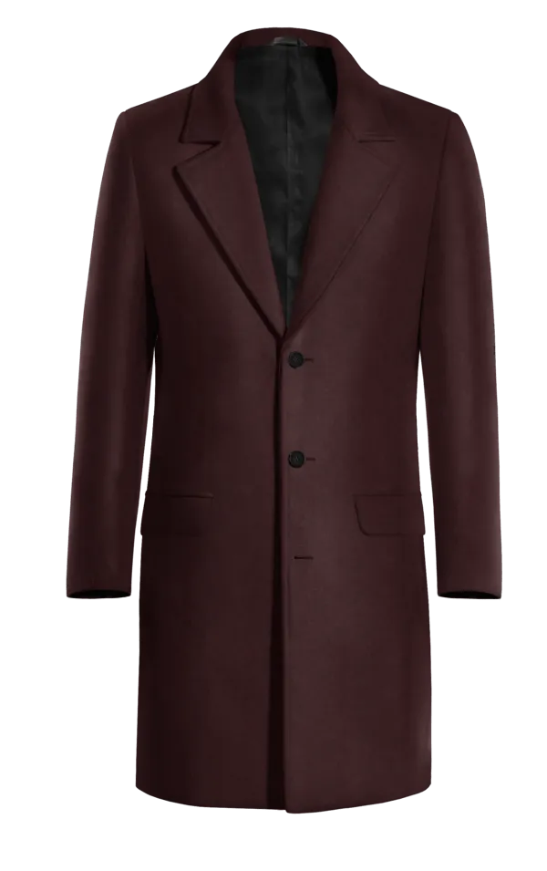 Burgundy Long Overcoat