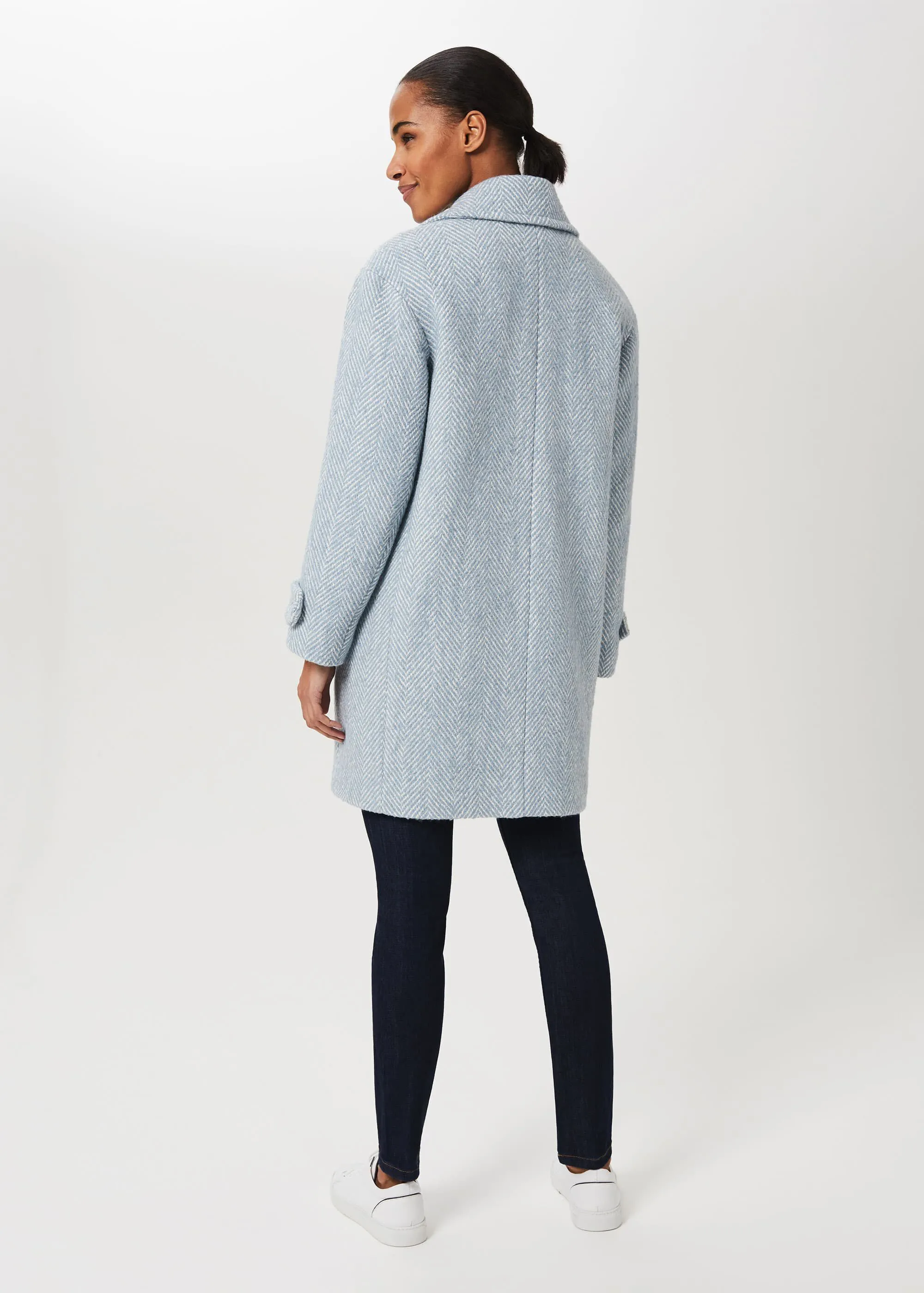 Carmen Herringbone Coat With Wool 