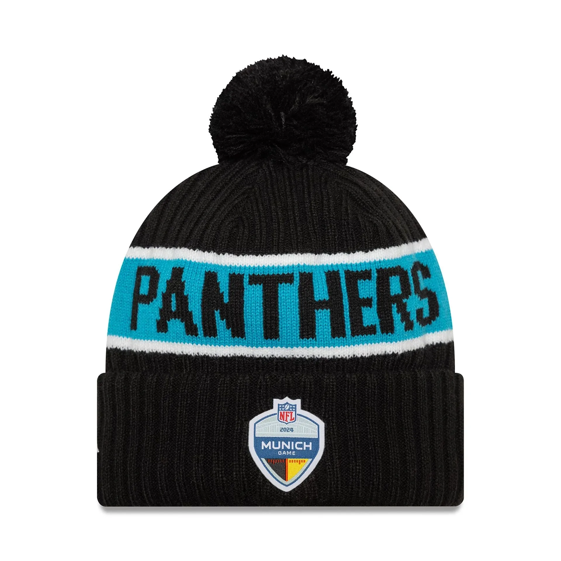 Carolina Panthers NFL International Series Games Munich 2024 Black Sportknit Beanie Hat