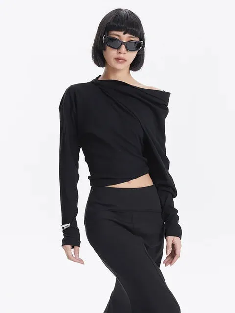 Catana Open Shoulder Long Sleeve - Black