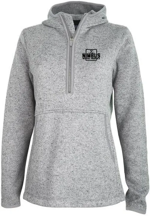 Charles River Ladies Heathered Fleece Quarter Zip Hoodie