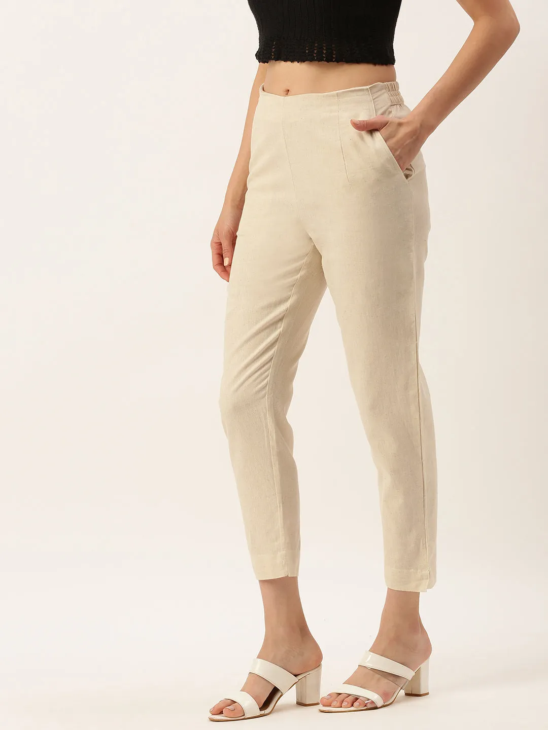 Cigarette Pant-Beige