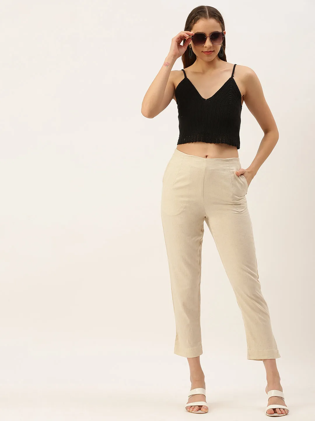 Cigarette Pant-Beige