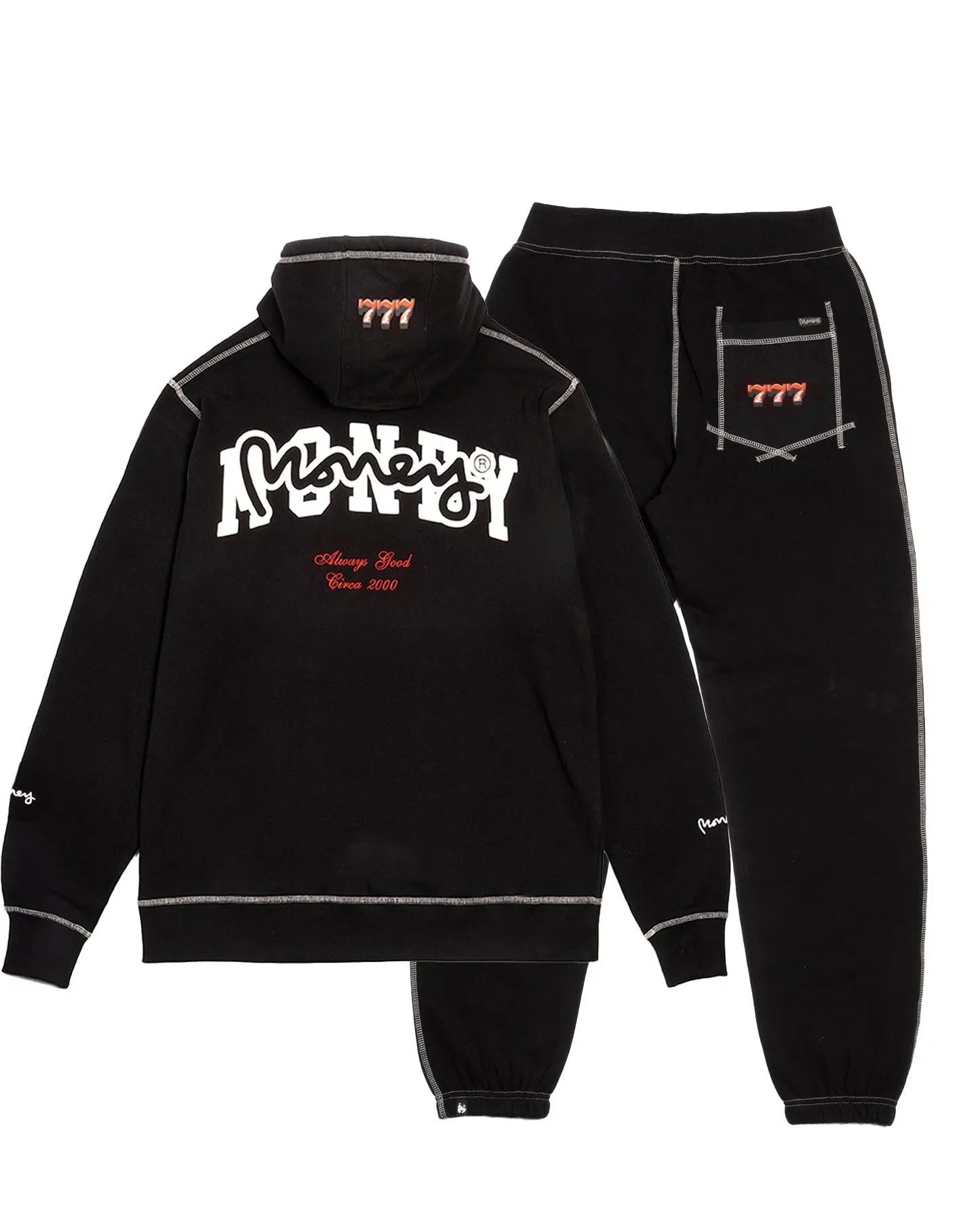 College Drop Sig Hood Tracksuit Black