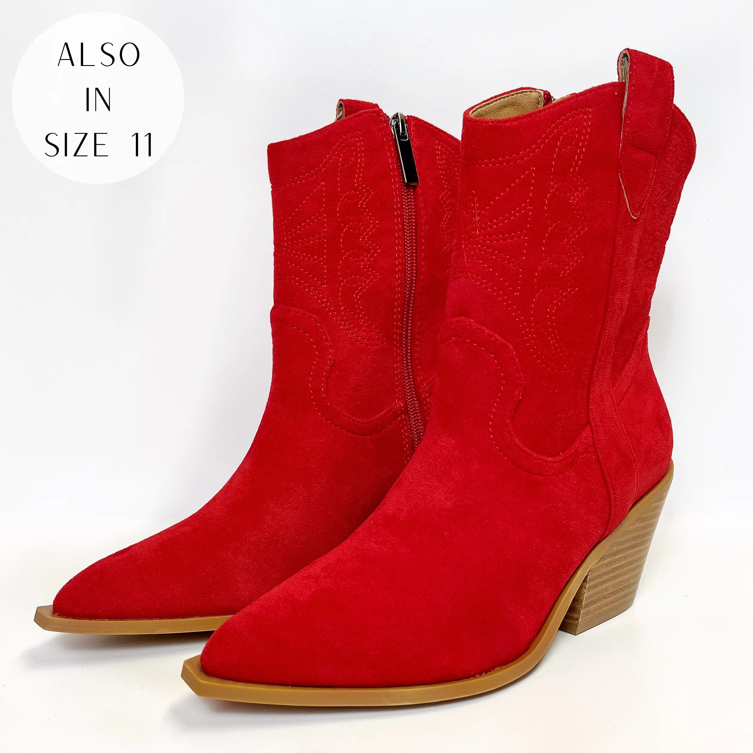 Corky's | Rowdy Western Stitch Boots in Red Suede