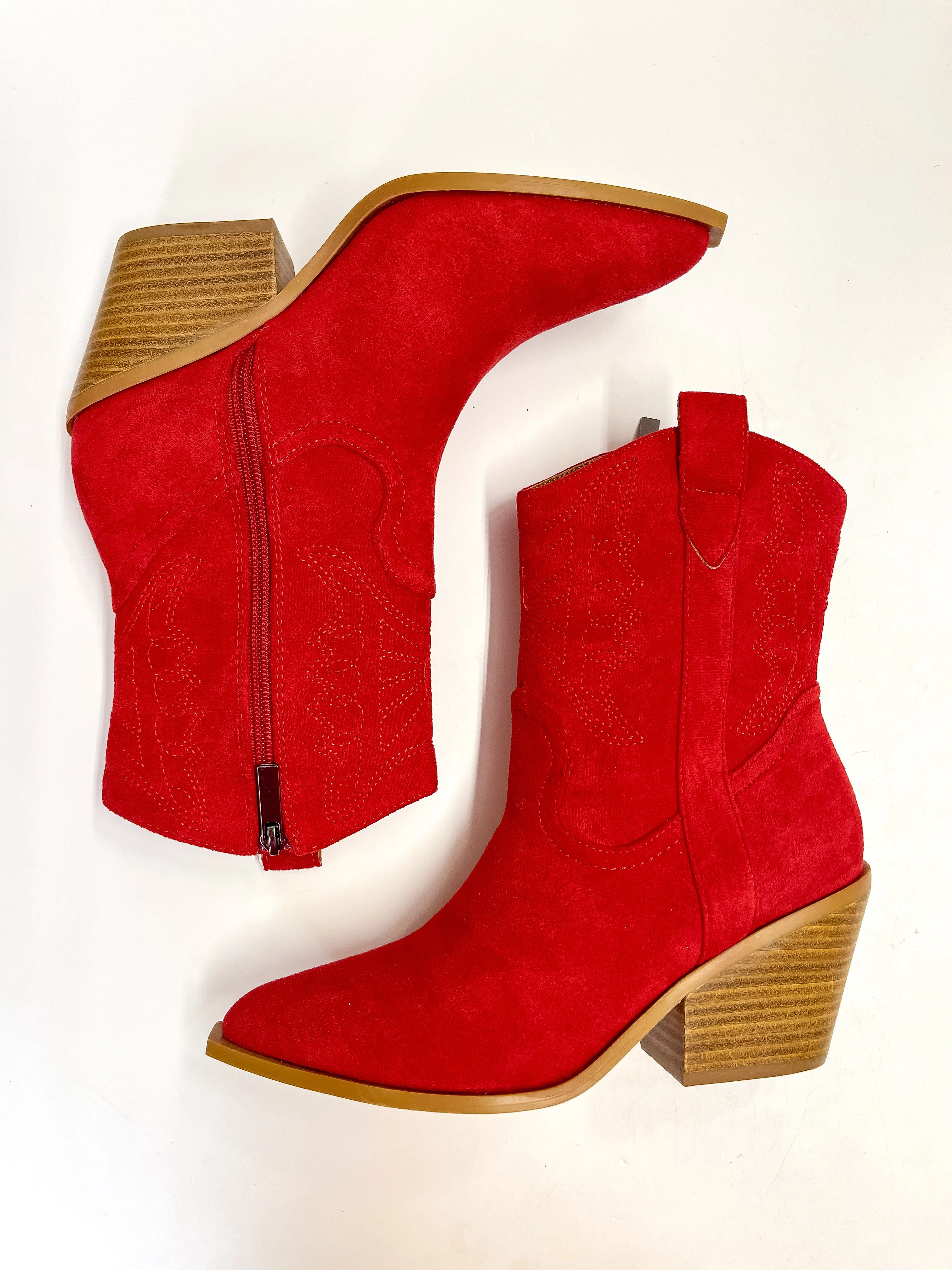 Corky's | Rowdy Western Stitch Boots in Red Suede