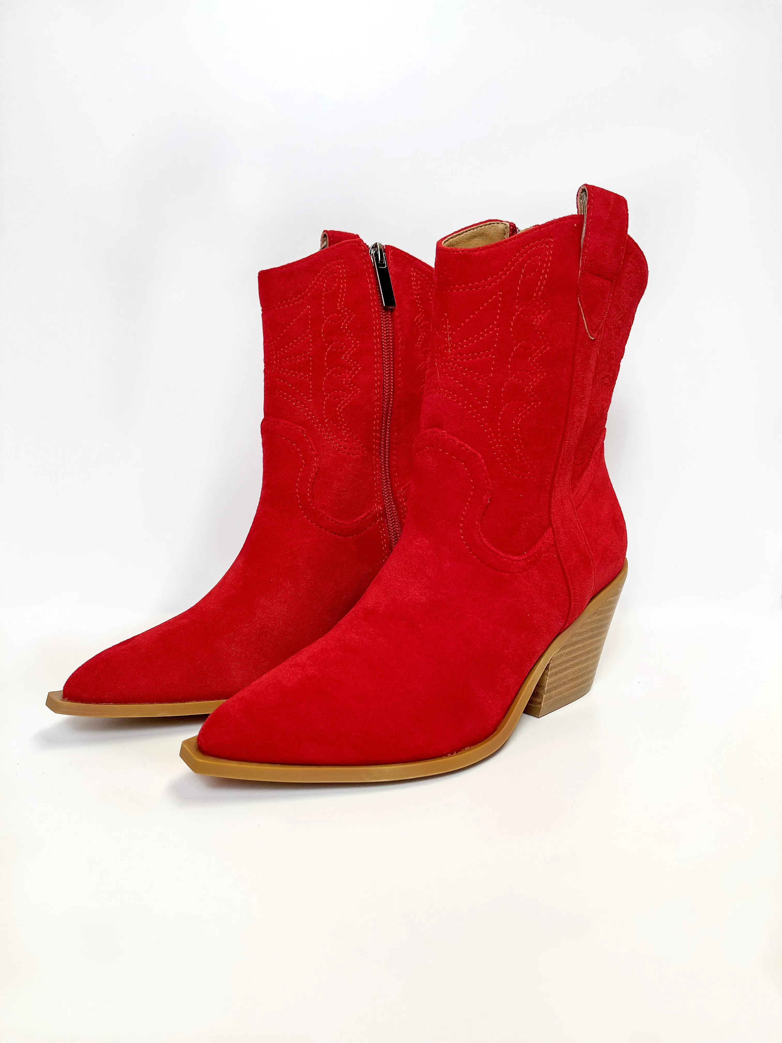 Corky's | Rowdy Western Stitch Boots in Red Suede