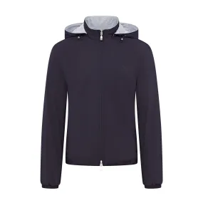 Corneliani Ultra Light Reversible Tech Hooded Jacket  (Navy)