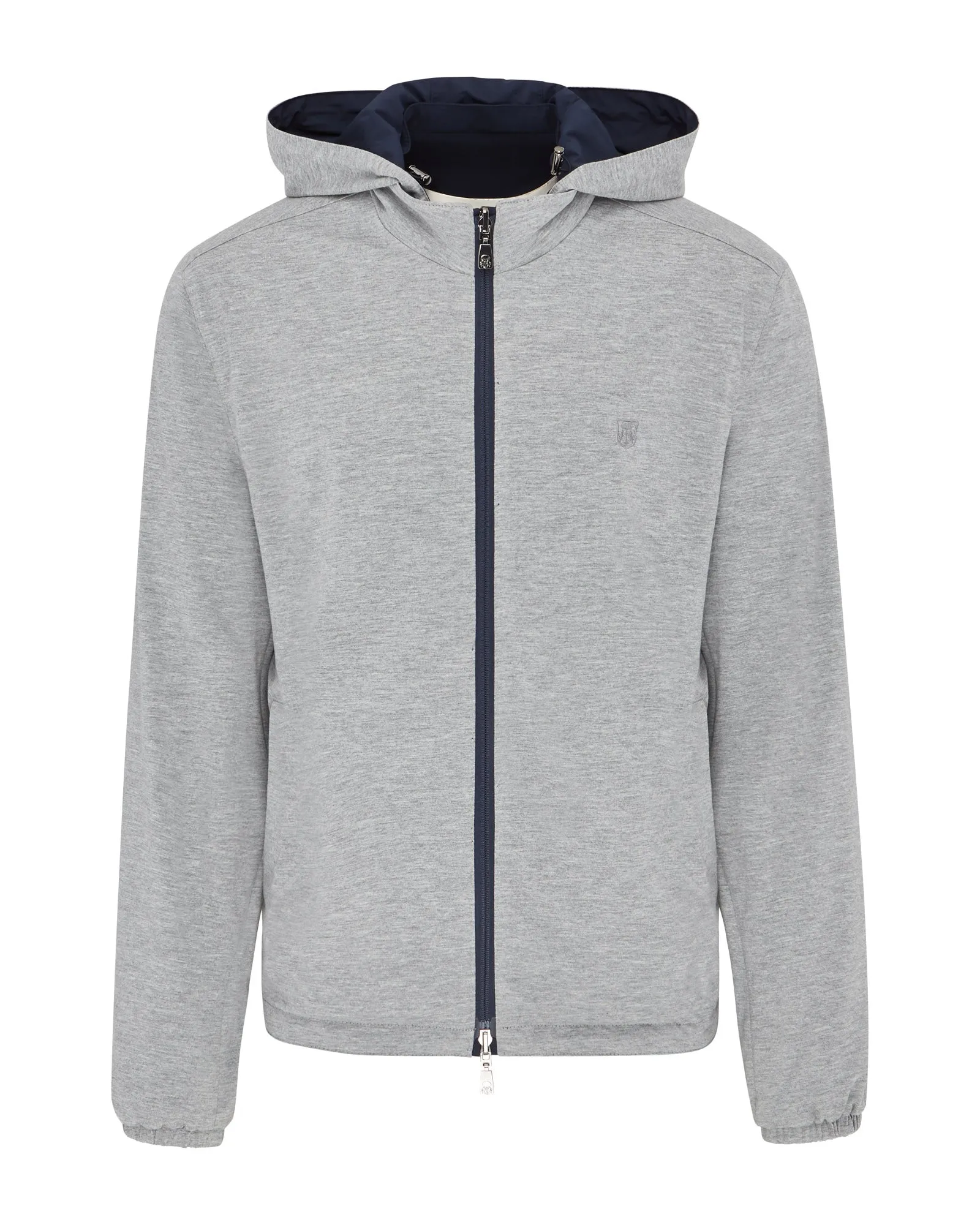 Corneliani Ultra Light Reversible Tech Hooded Jacket  (Navy)