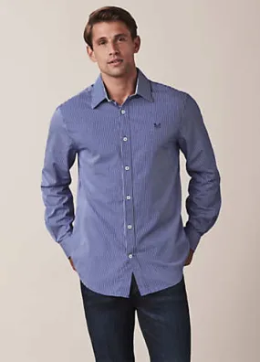 Crew Clothing Company Crew Neck Classic Micro Stripe Shirt | Grattan