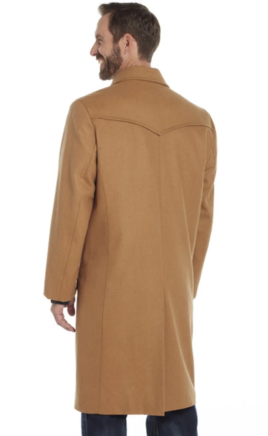 Cripple Creek Mens Concealed Carry Melton Camel Wool Blend Overcoat