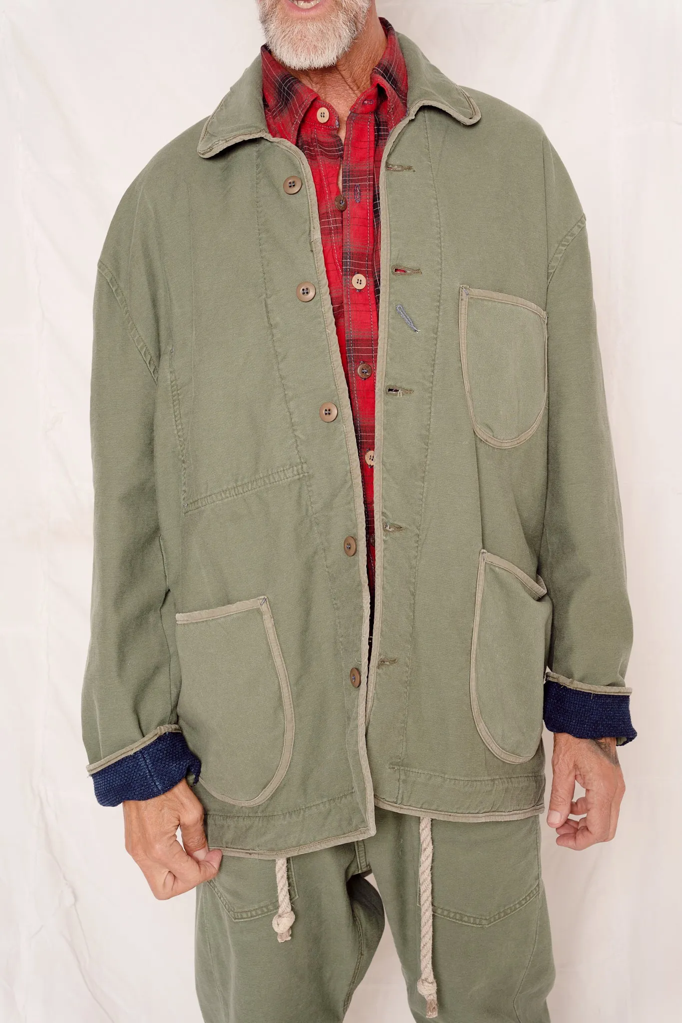 Cunningham Jacket Army Cotton Sateen Heavy Stonewashed