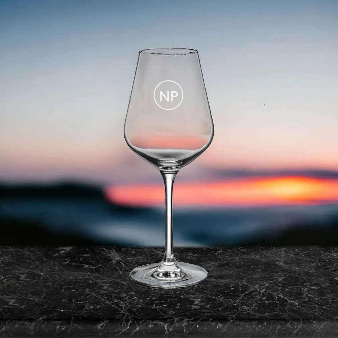 Customisable Wine Glass with Initial - Engraved Premium Wine Glasses