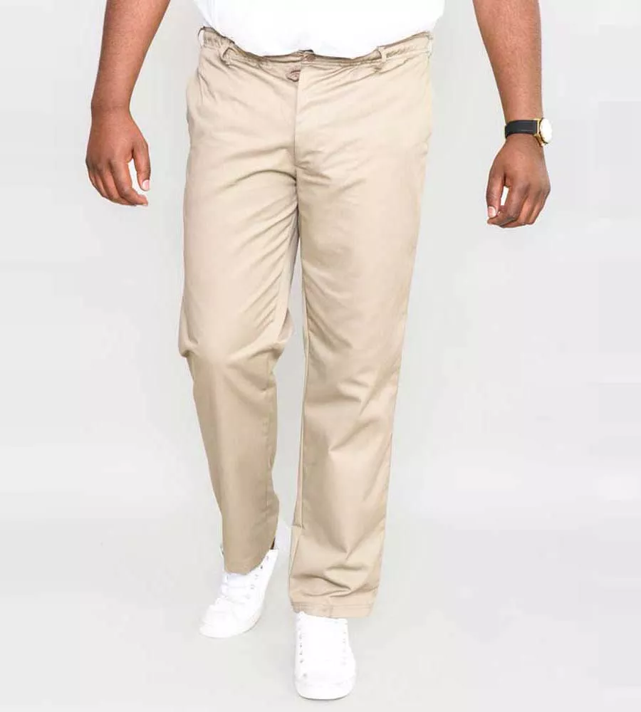 D555 Big Mens Stone Rugby Trousers Pants Full Elasticated Waist (BASILIO STONE)