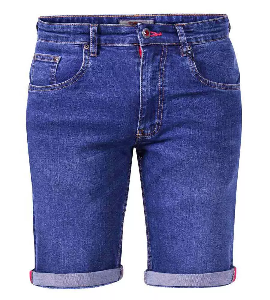 D555 Mens Blue Stretch Denim Shorts (DAVIDSON)