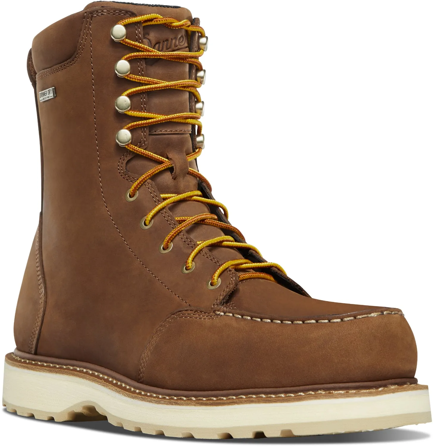 Danner Mens Cedar River Moc Toe 8in Brown Leather Work Boots