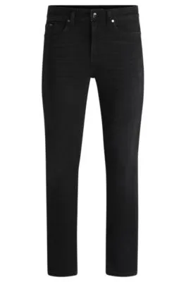 Delaware slim-fit jeans in black super-soft denim