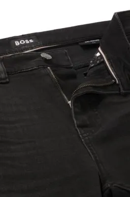 Delaware slim-fit jeans in black super-soft denim