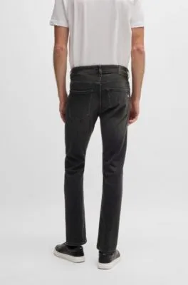 Delaware slim-fit jeans in black super-soft denim