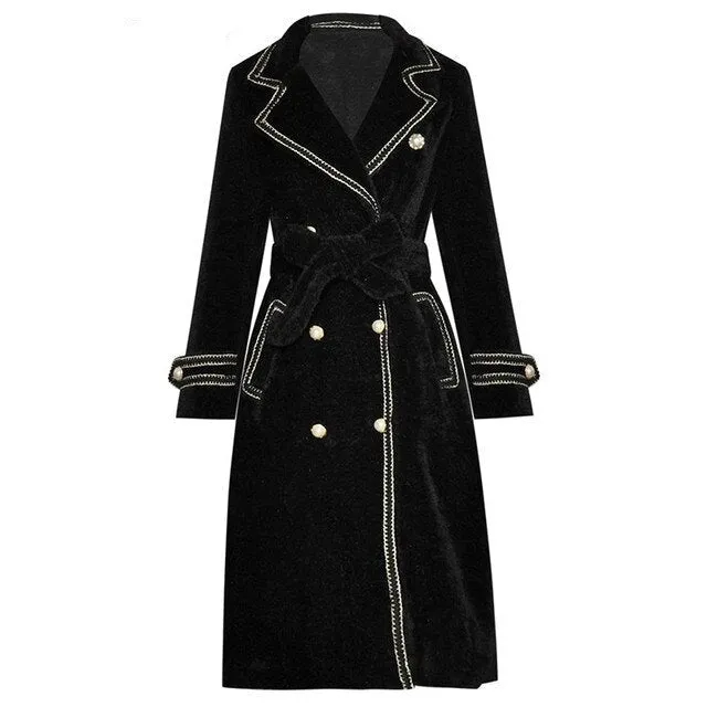 Double breasted lace-up Overcoat