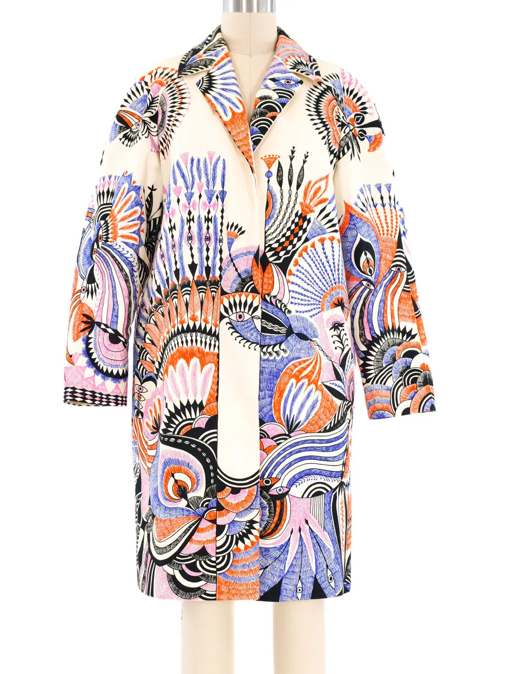 Dries Van Noten Feather Printed Coat