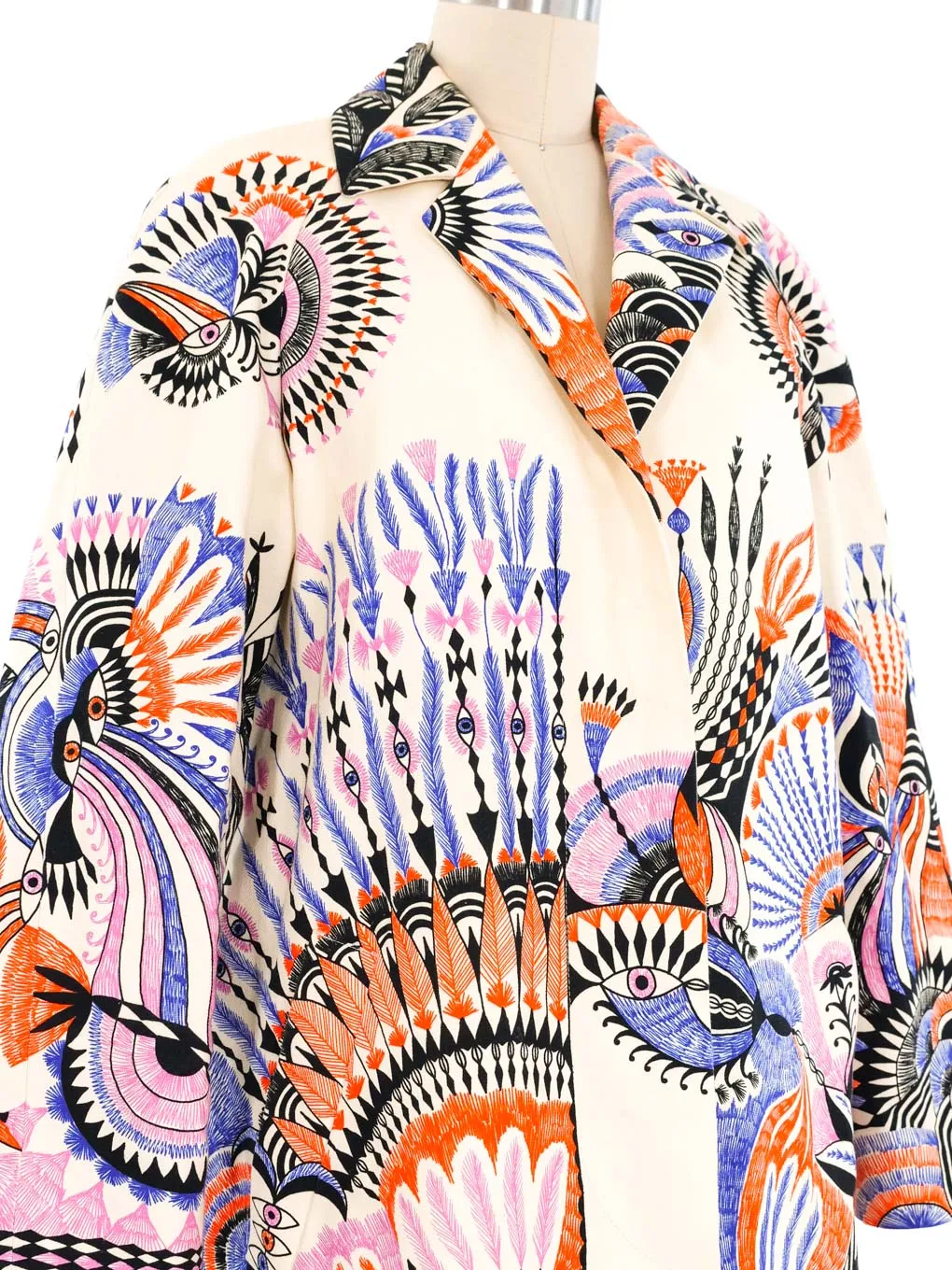 Dries Van Noten Feather Printed Coat