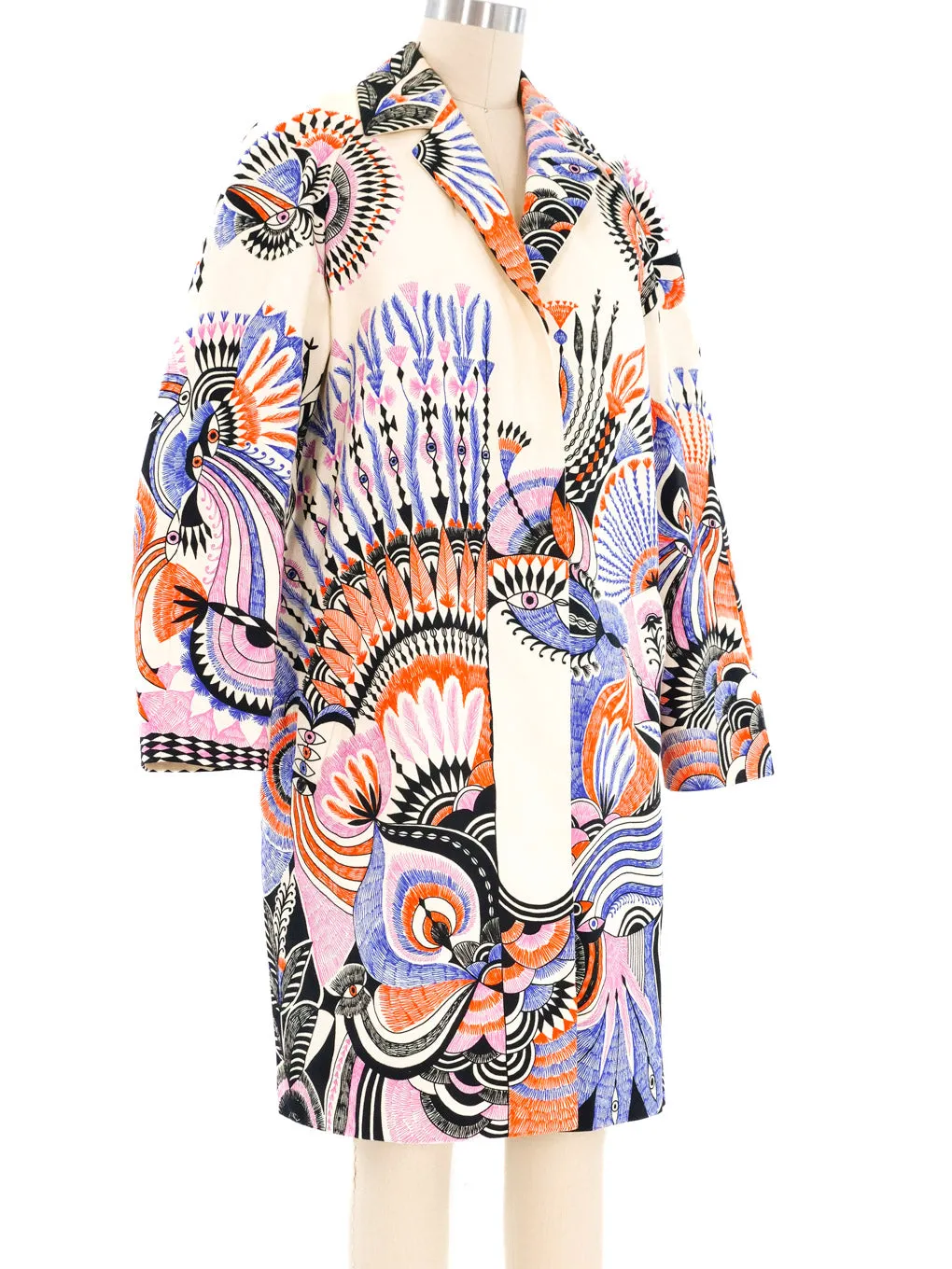 Dries Van Noten Feather Printed Coat