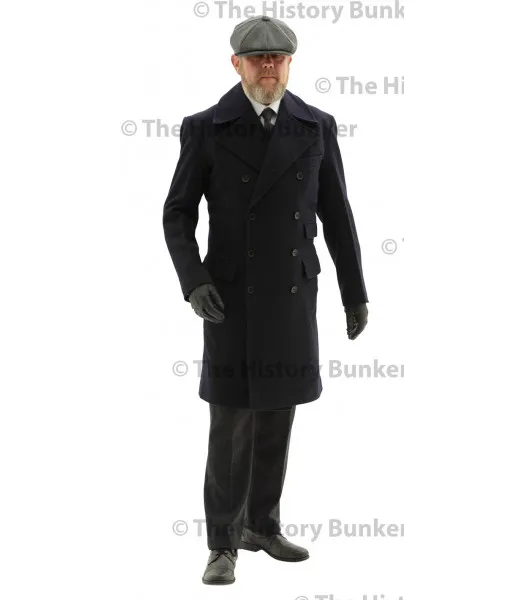 Edwardian Civilian  double breasted overcoat - BLUE