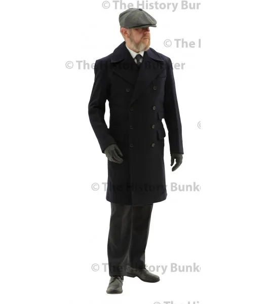 Edwardian Civilian  double breasted overcoat - BLUE