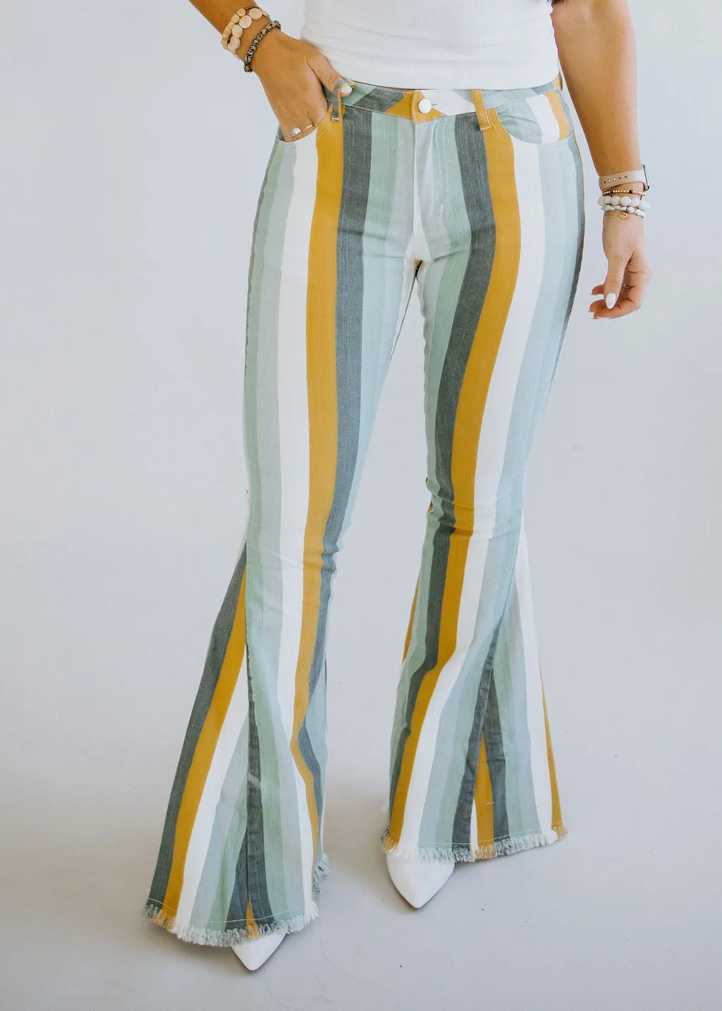 Emerie Multi Stripe Denim Pant FINAL SALE