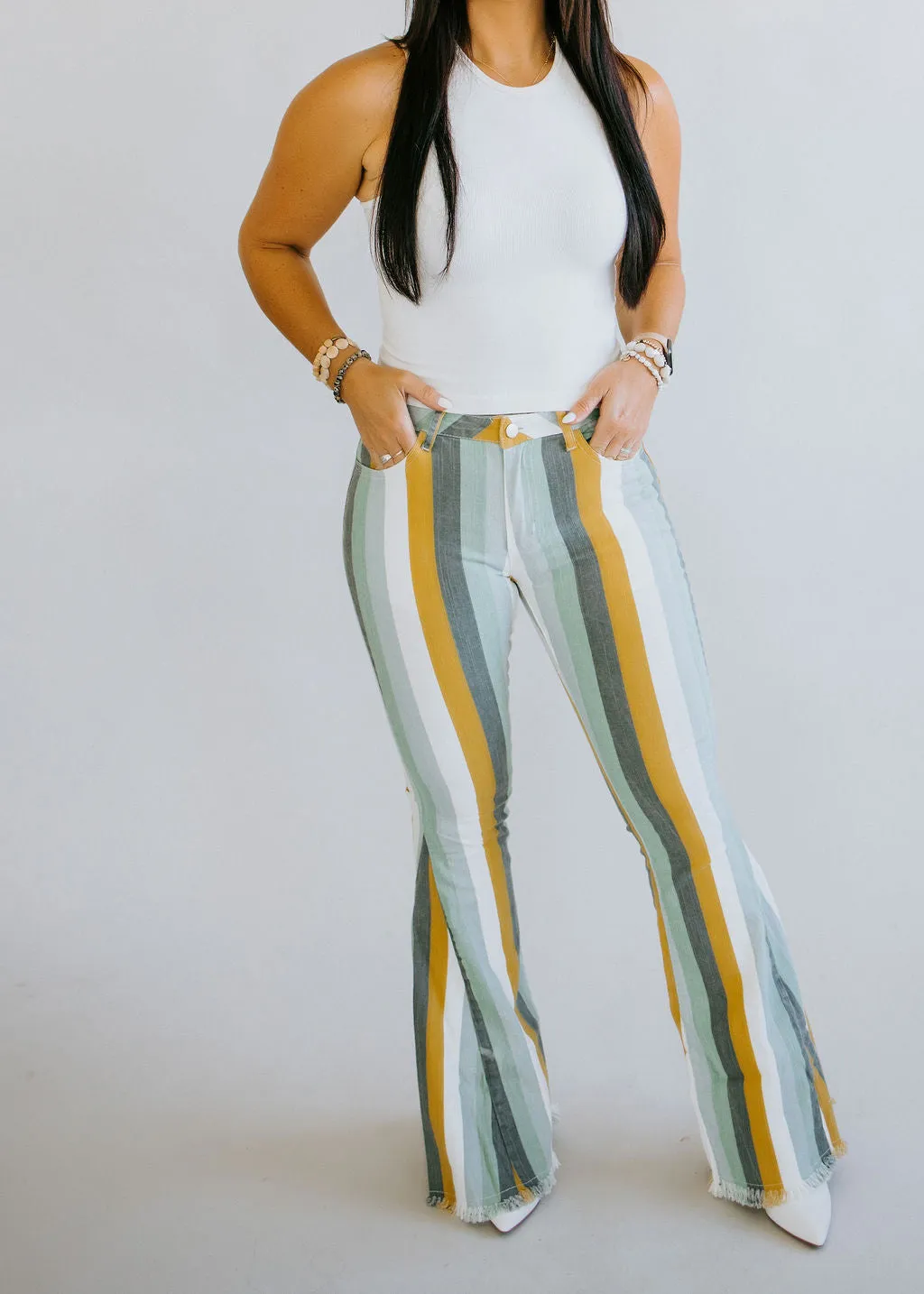 Emerie Multi Stripe Denim Pant FINAL SALE