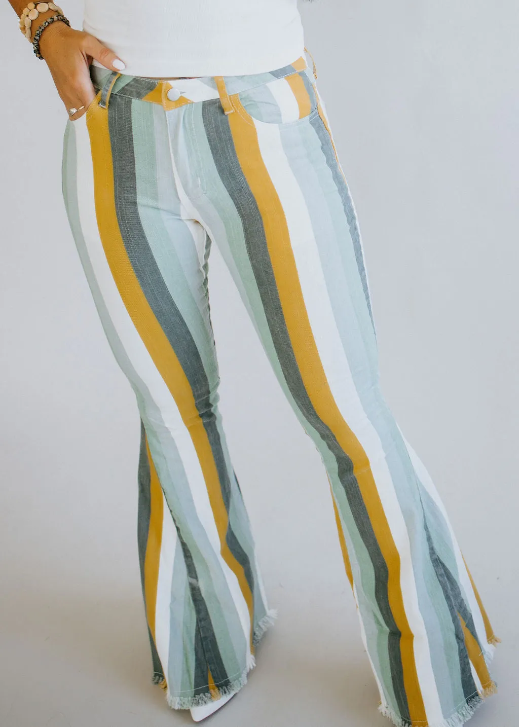 Emerie Multi Stripe Denim Pant FINAL SALE